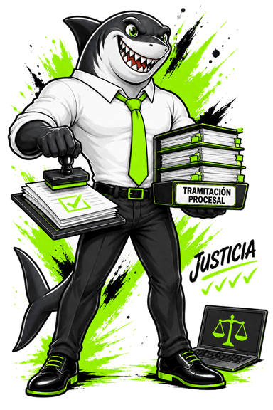 Mascota Oposhark de Tramitación Procesal y Administrativa (Justicia)