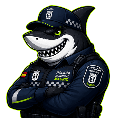Mascota Oposhark de Policía Municipal — Ayuntamiento de Madrid